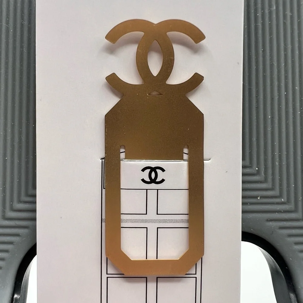New CHANEL Gold Logo Bookmark